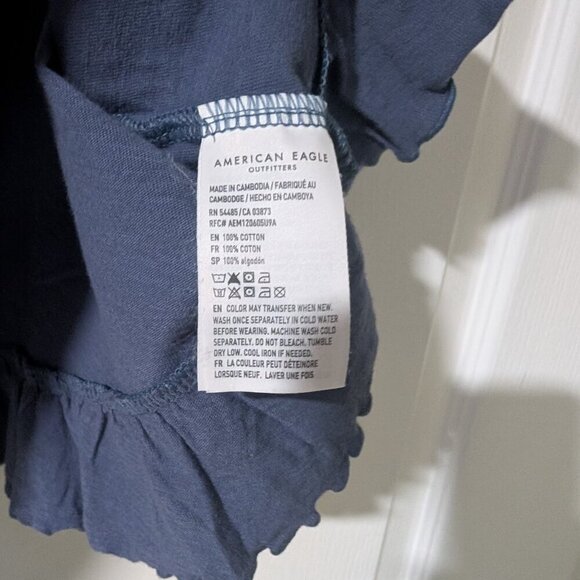 NEW American Eagle | Cropped Relaxed Cami In Blue - Picture 6 of 10